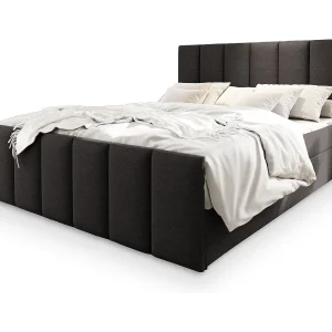 Boxspringbed LAGO 160×200 cm Set met hoofdbord, bedbodem en matras, Grijs