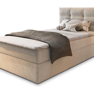 Boxspringbed GLOS 100×200 cm Set met hoofdbord, bedbodem en matras, Beige Boxspringbed GLOS 100×200 cm Set met hoofdbord, bedbodem en matras, Beige