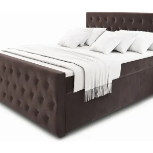Boxspringbed FONDI 140×200 cm Set met hoofdbord, bedbodem en matras, Bruin Boxspringbed FONDI 140×200 cm Set met hoofdbord, bedbodem en matras, Bruin