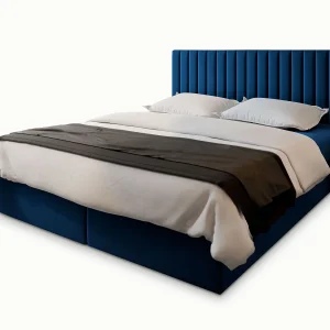 Boxspringbed BRESEL 180×200 cm Set met hoofdbord, bedbodem en matras, Blauw Boxspringbed BRESEL 180×200 cm Set met hoofdbord, bedbodem en matras, Blauw