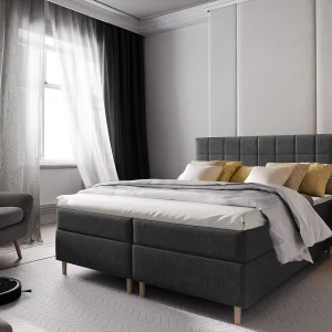 Boxspringbed IBIZA 180×200 cm Set met hoofdbord, bedbodem en matras, Antracietgrijs Boxspringbed IBIZA 180×200 cm Set met hoofdbord, bedbodem en matras, Antracietgrijs