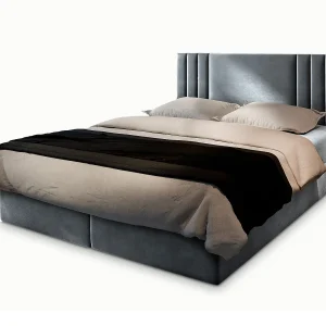 Boxspringbed BRES 180×200 cm Set met hoofdbord, bedbodem en matras, Lichtgrijs Boxspringbed BRES 180×200 cm Set met hoofdbord, bedbodem en matras, Lichtgrijs