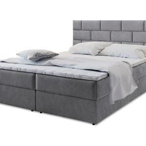 Boxspringbed KERLO 160×200 cm Set met hoofdbord, bedbodem en matras, Grijs Boxspringbed KERLO 160×200 cm Set met hoofdbord, bedbodem en matras, Grijs