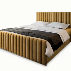 Boxspringbed ARION 140×200 cm Set met hoofdbord, bedbodem en matras, Geel