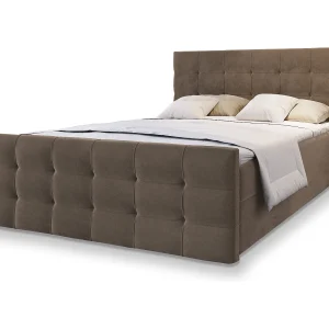 Boxspringbed AMON 180×200 cm Set met hoofdbord, bedbodem en matras, Bruin