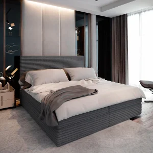 Boxspringbed PISA 180×200 cm Set met hoofdbord, bedbodem en matras, Antracietgrijs Boxspringbed PISA 180×200 cm Set met hoofdbord, bedbodem en matras, Antracietgrijs