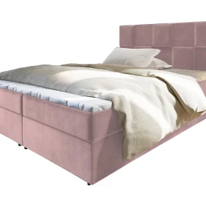 Boxspringbed PRATA 180×200 cm Set met hoofdbord, bedbodem en matras, Poederroze Boxspringbed PRATA 180×200 cm Set met hoofdbord, bedbodem en matras, Poederroze