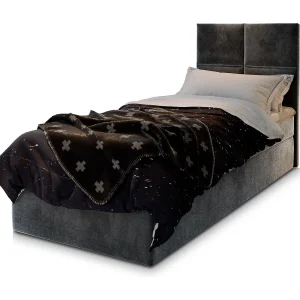 Boxspringbed LENA 100×200 cm Set met hoofdbord, bedbodem en matras, Grijs