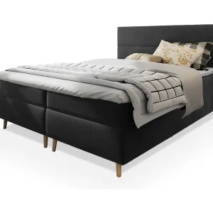 Boxspringbed SANTA 140×200 cm Set met hoofdbord, bedbodem en matras, Grijs Boxspringbed SANTA 140×200 cm Set met hoofdbord, bedbodem en matras, Grijs