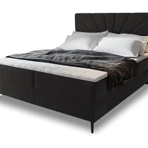 Boxspringbed MURI 160×200 cm Set met hoofdbord, bedbodem en matras, Zwart Boxspringbed MURI 160×200 cm Set met hoofdbord, bedbodem en matras, Zwart