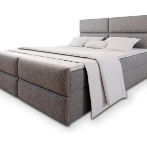 Boxspringbed MULEN 180×200 cm Set met hoofdbord, bedbodem en matras, Lichtgrijs Boxspringbed MULEN 180×200 cm Set met hoofdbord, bedbodem en matras, Lichtgrijs