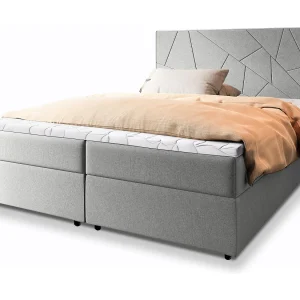 Boxspringbed MADO 180×200 cm Set met hoofdbord, bedbodem en matras, Lichtgrijs Boxspringbed MADO 180×200 cm Set met hoofdbord, bedbodem en matras, Lichtgrijs