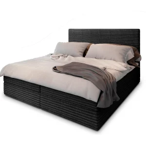 Boxspringbed PISA 140×200 cm Set met hoofdbord, bedbodem en matras, Zwart Boxspringbed PISA 140×200 cm Set met hoofdbord, bedbodem en matras, Zwart