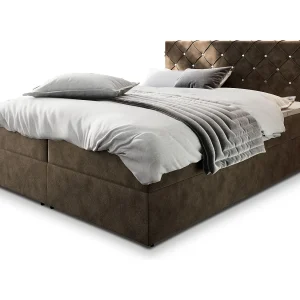 Boxspringbed RIVA 180×200 cm Set met hoofdbord, bedbodem en matras, Bruin Boxspringbed RIVA 180×200 cm Set met hoofdbord, bedbodem en matras, Bruin