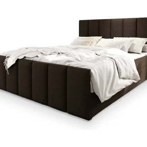 Boxspringbed LAGO 180×200 cm Set met hoofdbord, bedbodem en matras, Bruin