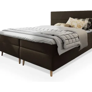 Boxspringbed SANTA 180×200 cm Set met hoofdbord, bedbodem en matras, Bruin Boxspringbed SANTA 180×200 cm Set met hoofdbord, bedbodem en matras, Bruin