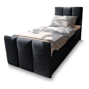 Boxspringbed LAGO 80×200 cm Set met hoofdbord, bedbodem en matras, Zwart Boxspringbed LAGO 80×200 cm Set met hoofdbord, bedbodem en matras, Zwart