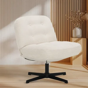 Bureaustoel met brede zitting van traagschuim, comfort en ondersteuning, voor kantoor en thuisgebruik, beige Bureaustoel met brede zitting van traagschuim, comfort en ondersteuning, voor kantoor en thuisgebruik, beige