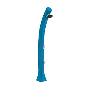 Buitendouche op zonne-energie Happy 4×4 44L Formidra – 222x26x29cm HD Polyethyleen Voetspoeling + Mengkraan + Hoofd – Blauw met voetspoeling