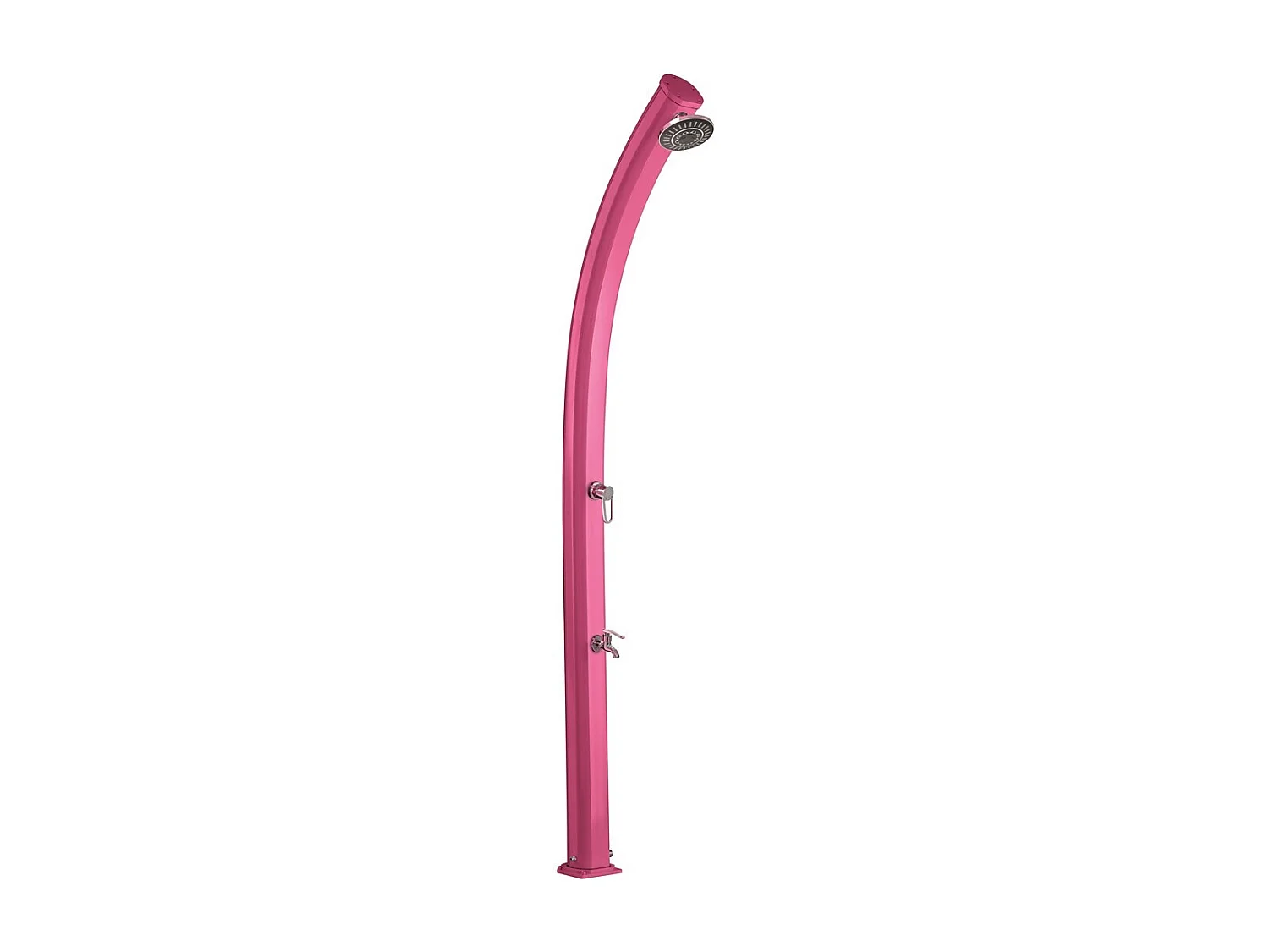 Buitendouche op zonne-energie Jolly 25L Formidra 233x15x16.5cm- Aluminium roze - Voetspoeling, kop en mengkraan - Douchegarnituur voor buiten. - Roze