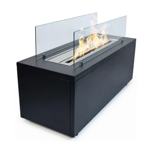 Cheminée au bioéthanol sur pied pour intérieur et extérieur CARAVAGGIO Noir L100xP40xH40 cm Cheminée au bioéthanol sur pied pour intérieur et extérieur CARAVAGGIO Noir L100xP40xH40 cm