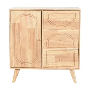 Buffet van rubberhout en rotan, 73,5 x 35 x 78 cm, naturel. Buffet van rubberhout en rotan, 73,5 x 35 x 78 cm, naturel.