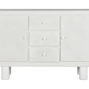 Buffetkast van MDF en vurenhout, 120x38x80 cm, ruw wit. Buffetkast van MDF en vurenhout, 120x38x80 cm, ruw wit.