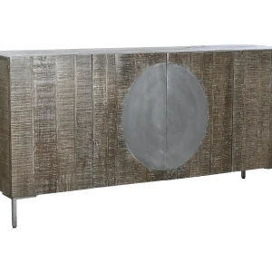 Buffet metalen handgreep 180x40x80 donkerbruin cirkel