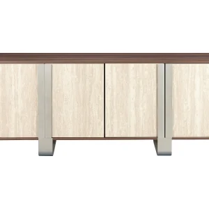 Buffetkast van MDF en metaal, 180x40x73,5 cm, bruin marmerlook. Buffetkast van MDF en metaal, 180x40x73,5 cm, bruin marmerlook.