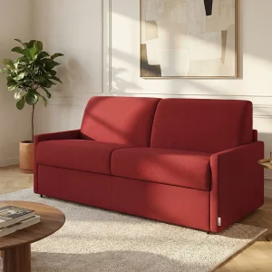 Express slaapbank rode stof traagschuim zitting 140 cm matras 22 cm CALIFE Express slaapbank rode stof traagschuim zitting 140 cm matras 22 cm CALIFE