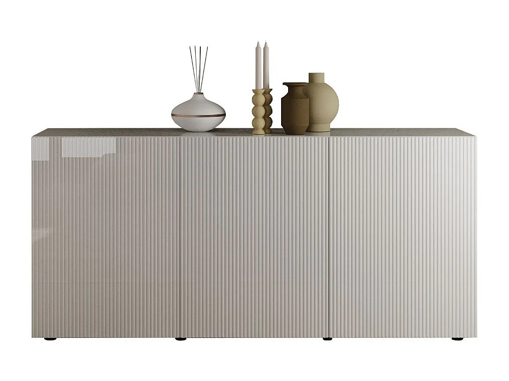 Buffet SCENA – L181 x H84 x D42 cm – 3 deuren – Glanzend wit gelakt