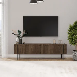 Moderne Houten TV-standaard "Herman" – Bruin – 160 x 31 x 45 cm – Elegant Ontwerp Moderne Houten TV-standaard "Herman" – Bruin – 160 x 31 x 45 cm – Elegant Ontwerp