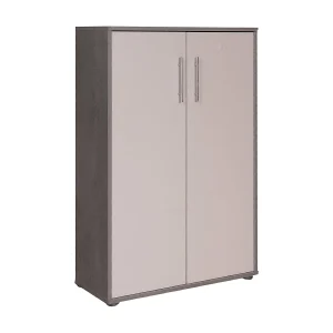 Dmora Multifunctionele Kast 2 Deuren Cambrils 33,5x118h cm Grijs Beton 2 Planken 2 Deuren, Draaibaar