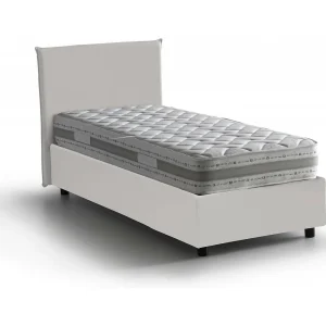 Talamo Italia Eenpersoonsbed Caide Wit Inclusief Matras, Afneembaar, Opslag Made in Italy