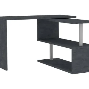Dmora Bureau Wit 50x120x75h cm Antraciet Zwart Modulair Hoek, 2 Planken Gemaakt in Italië Dmora Bureau Wit 50x120x75h cm Antraciet Zwart Modulair Hoek, 2 Planken Gemaakt in Italië
