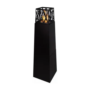 Cheminée d'extérieur au bioéthanol de jardin Vulcano Nero 40x40x145 Cheminée d'extérieur au bioéthanol de jardin Vulcano Nero 40x40x145