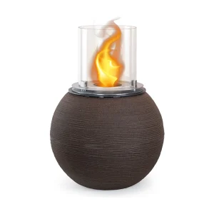 Brasier de jardin cheminée au bioéthanol pour intérieur et extérieur BOTTICELLI Terra Brown d.40 x h54