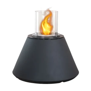 Brasero de jardin cheminée au bioéthanol pour intérieur et extérieur STROMBOLI Anthracite d.60 x h56
