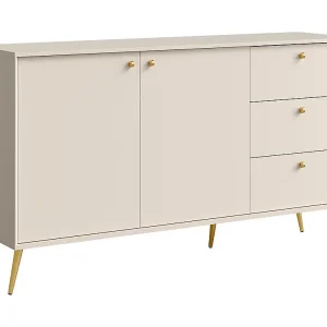 Buffet design AZURÉA – 2 deuren + 3 laden – Kleur chic zand Buffet design AZURÉA – 2 deuren + 3 laden – Kleur chic zand