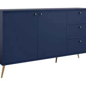 Buffet design AZURÉA – 2 deuren & 3 laden – Diepblauw – 156x89x41 cm