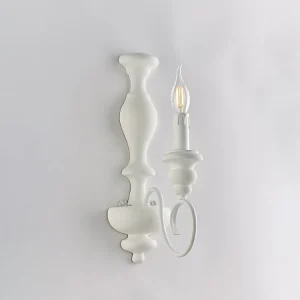 Cascina Applique en bois et fer laqué blanc shabby 1 lumière .13 P.21 BL265-AP1-BCO Cascina Applique en bois et fer laqué blanc shabby 1 lumière .13 P.21 BL265-AP1-BCO