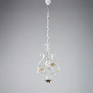 Cesto Lustre Shabby en fer laqué blanc 1 lumière 112 d.33 BL274-1-BCO