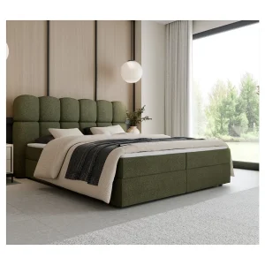 Boxspring SOFTI II 180×200 cm Olijfgroen met 2 opbergboxen en topper Boxspring SOFTI II 180×200 cm Olijfgroen met 2 opbergboxen en topper