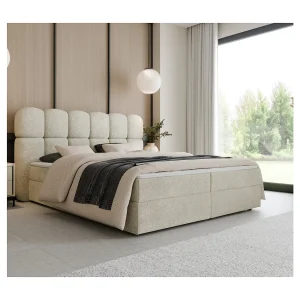 Boxspring SOFTI II 160×200 cm Crème met 2 opbergboxen en topper Boxspring SOFTI II 160×200 cm Crème met 2 opbergboxen en topper