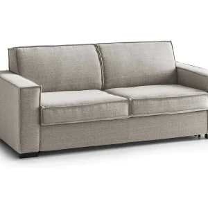 Talamo Italië Sofa Vast 2-Zits Carol 95x160x90h cm Grijs Taupe Afneembaar Wasbaar, Armleuningen Made in Italy