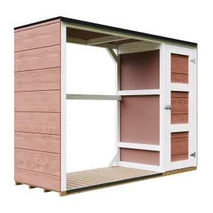 Buitenopslag voor brandhout – 75x217xH159 cm / 1.09+0.53 m² – M981 – REDWOOD RED Buitenopslag voor brandhout – 75x217xH159 cm / 1.09+0.53 m² – M981 – REDWOOD RED