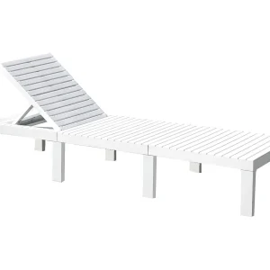 Dmora Ligbed Caserta Wit, Max 120 kg, Witte Zitting, Tuinstoel met Verstelbare Rugleuning, Made in Italy Dmora Ligbed Caserta Wit, Max 120 kg, Witte Zitting, Tuinstoel met Verstelbare Rugleuning, Made in Italy