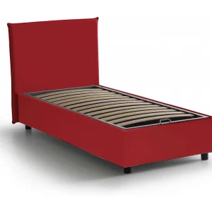 Talamo Italia Eenpersoonsbed Chelsea Rood, Afneembare Hoes, Met Opslag, Matrasmaat 90×190 cm, Made in Italy Talamo Italia Eenpersoonsbed Chelsea Rood, Afneembare Hoes, Met Opslag, Matrasmaat 90×190 cm, Made in Italy