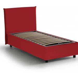 Talamo Italia Eenpersoonsbed Cassiopea Rood, Afneembare Hoes, Opslagruimte, Matrasmaat 80×200 cm Made in Italy Talamo Italia Eenpersoonsbed Cassiopea Rood, Afneembare Hoes, Opslagruimte, Matrasmaat 80×200 cm Made in Italy