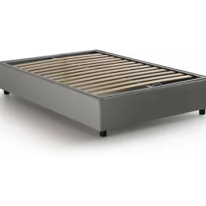 Talamo Italia Eenpersoonsbed Camilla Grijs, Afneembare Opberging. Matrasaftm. 120×190 cm, Made in Italy